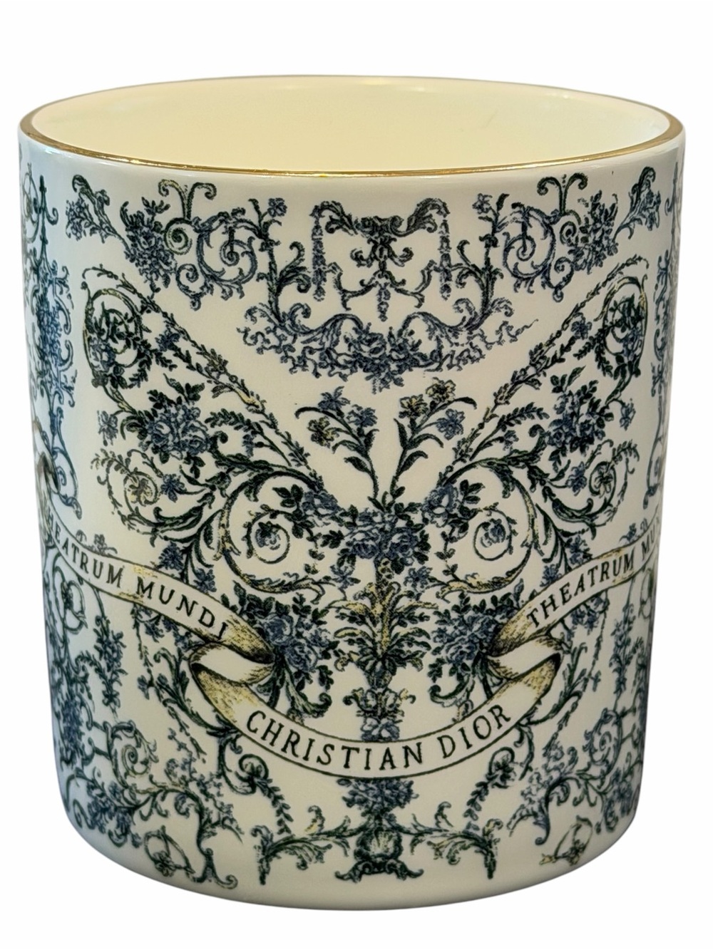 Dior White and Blue Decorative Candle Set with Ornate Pattern - Picture 3 of 5